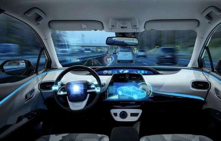 Interior of self-driving car