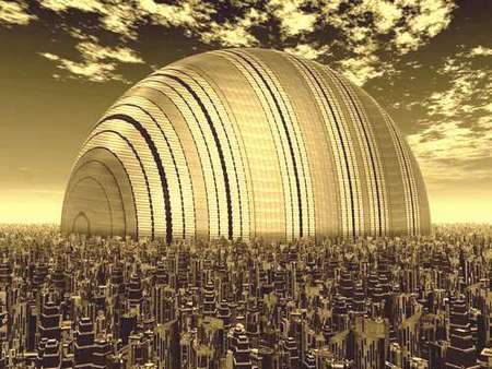 Alien city on exoplanet
