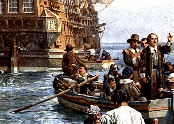 Disembarking from the Mayflower