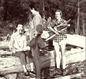 2nd break 1955, Viv gathering firewood