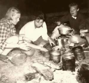2nd break 1955, campfire cooking